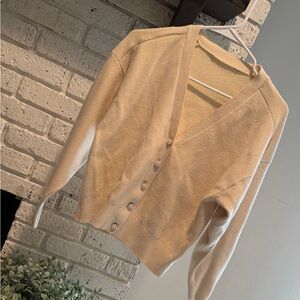 Zara Cream Button-Up Cardigan